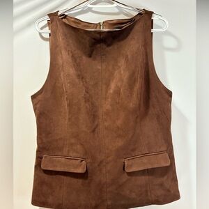 Zara Chestnut Suede Sleeveless Top